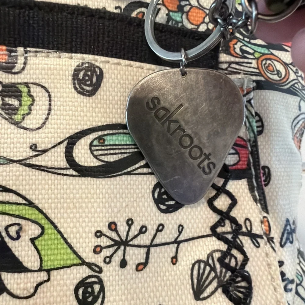 Sakroots Optic Songbird Pattern Bag/purse Rare Style 993 Eight Separate Sections